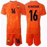 Camiseta Francia Mike Maignan #16 Portero Segunda Equipación Replica Eurocopa 2024 para niños mangas cortas (+ Pantalones cortos)